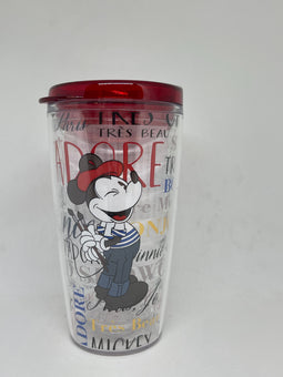 Disney Parks Epcot France Paris Mickey Painter Je T'adore 16oz Tumbler New