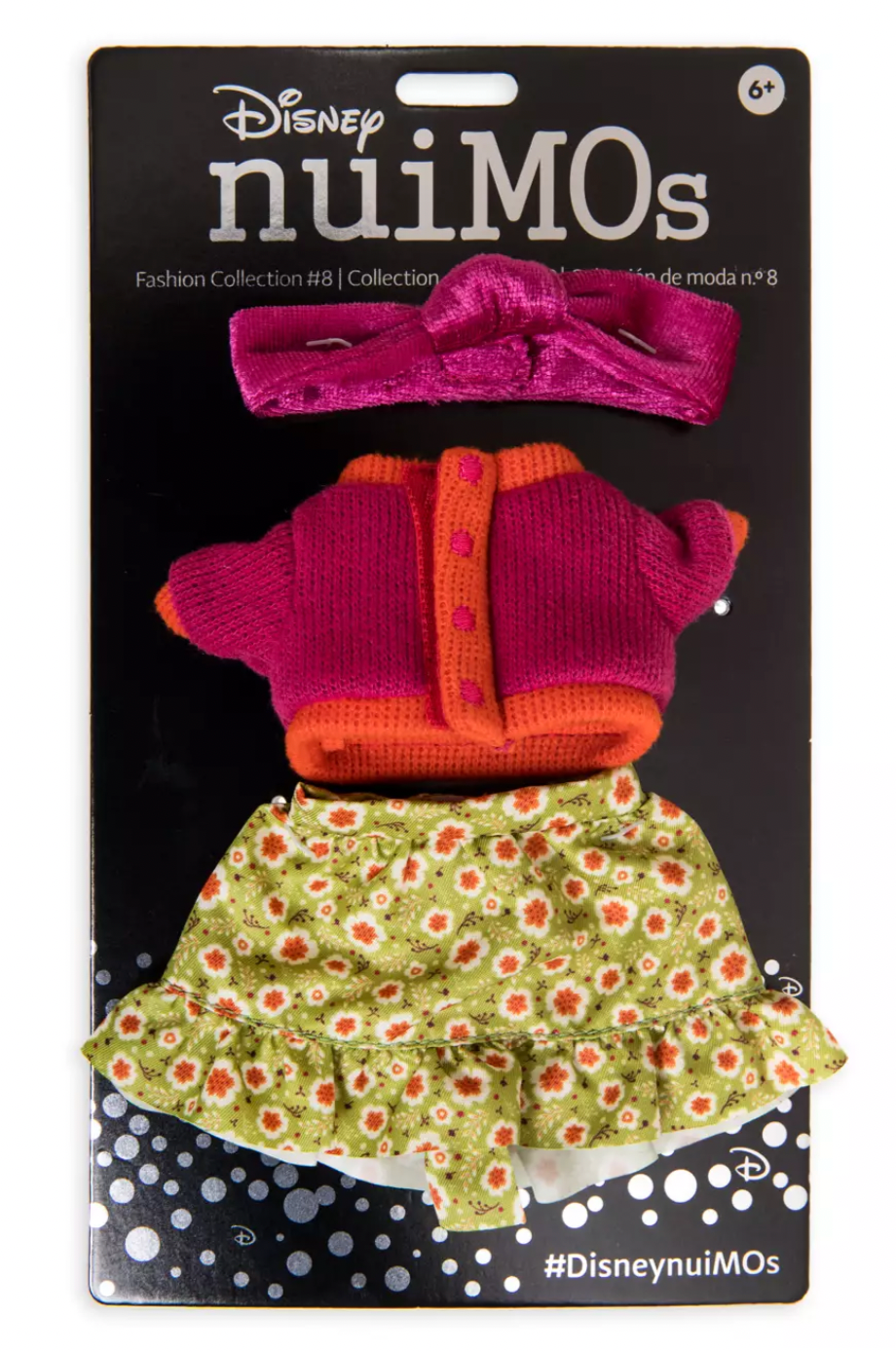 Disney NuiMOs Outfit Color Blocked Sweater Floral Skirt with Matching Headband