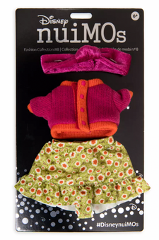 Disney NuiMOs Outfit Color Blocked Sweater Floral Skirt with Matching Headband