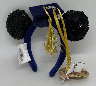 Disney Parks Graduation Headband Ornament Mickey Mouse Sequin Ear New with Tags