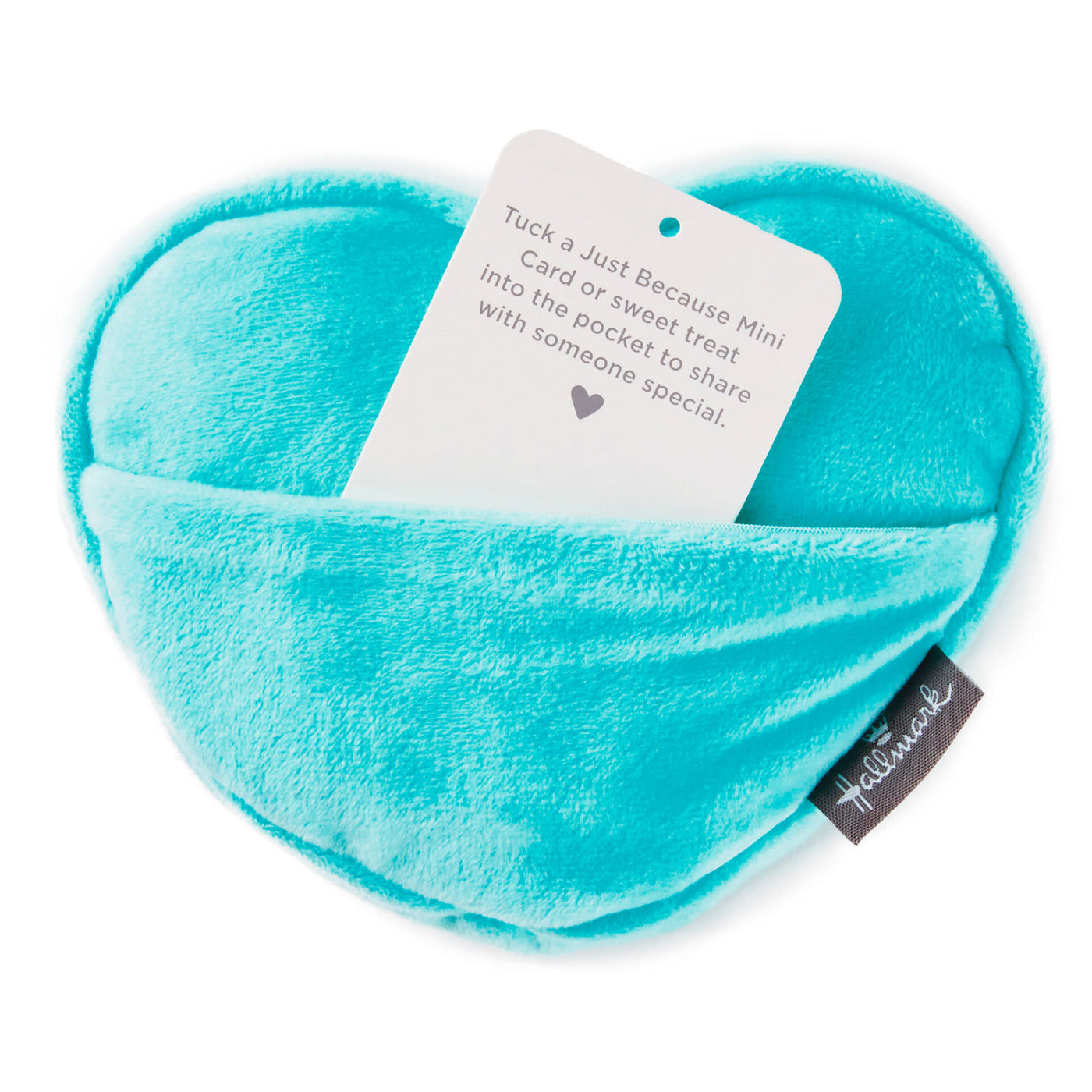 Hallmark Valentine Love XOXO Candy Heart Blue Plush With Pocket New with Tag