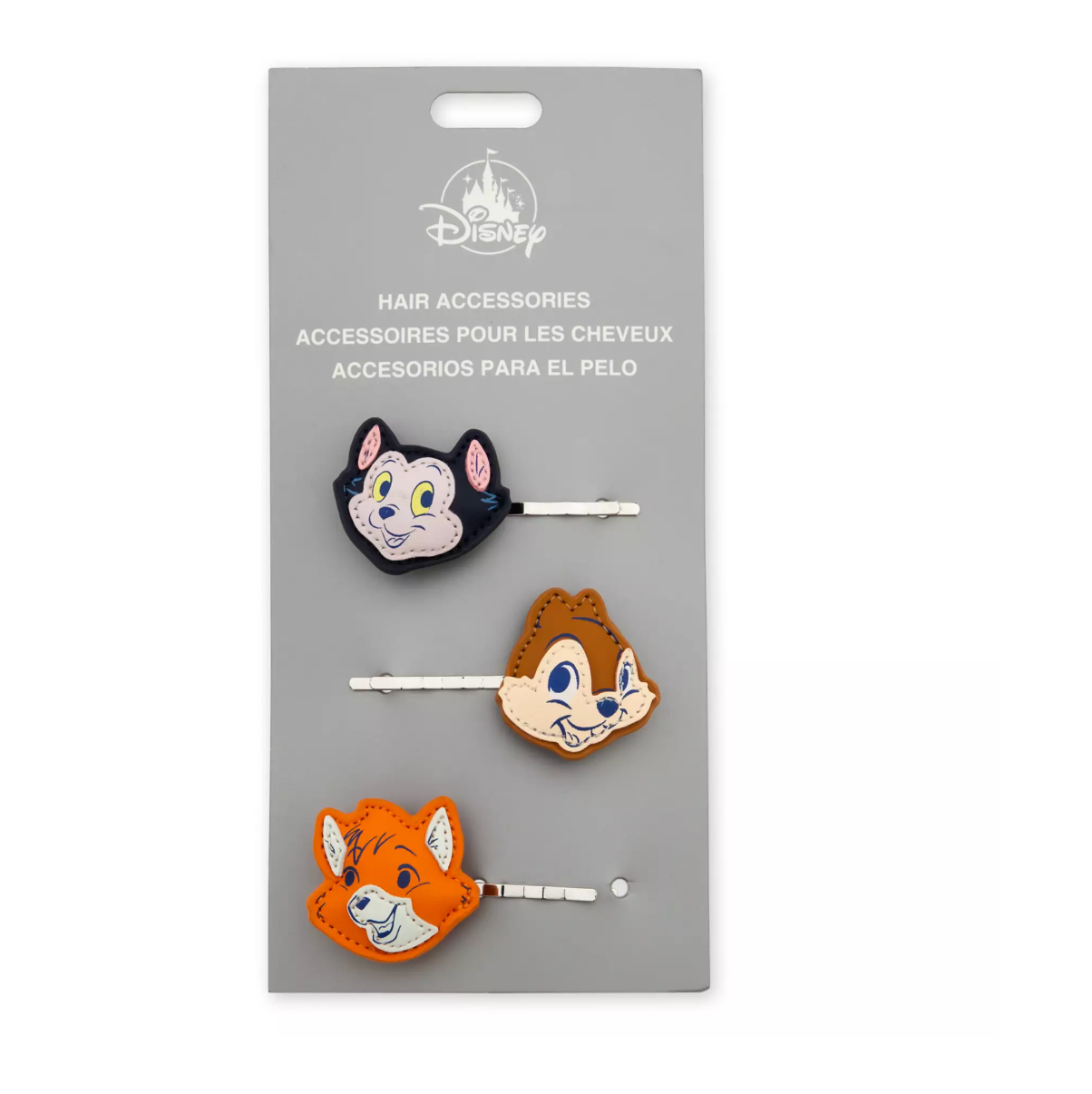 Disney Parks Critter Chaos Collection Tod Chip and Figaro Hair Clip Set New