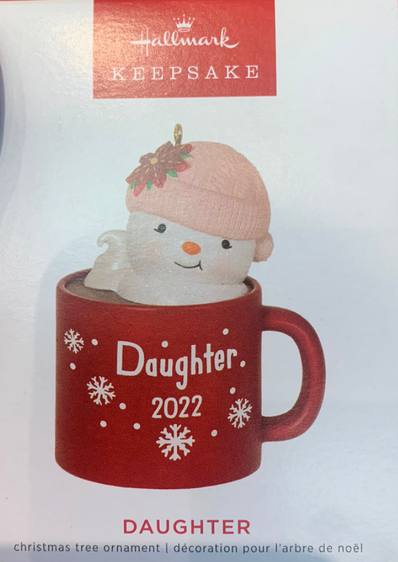 Hallmark 2022 Daughter Hot Cocoa Mug Christmas Ornament New With Box