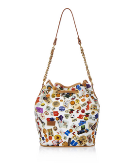 Casablanca Life is a Game White Bucket Bag Made in Italy by Divo Diva New