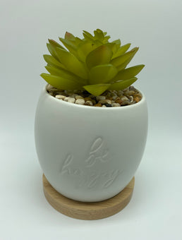 Disney Parks Mickey Icon Be Happy Large Artificial Succulent Potted Plant New Tag