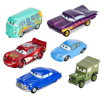 Disney Mack Friction Motor Hauler Truck Plus Six Pullback Cars Set New