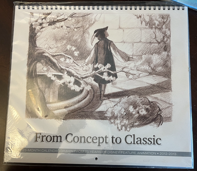 Disney Calendar D23 From Concept to Classic Animation - 2012-2013 New Sealed