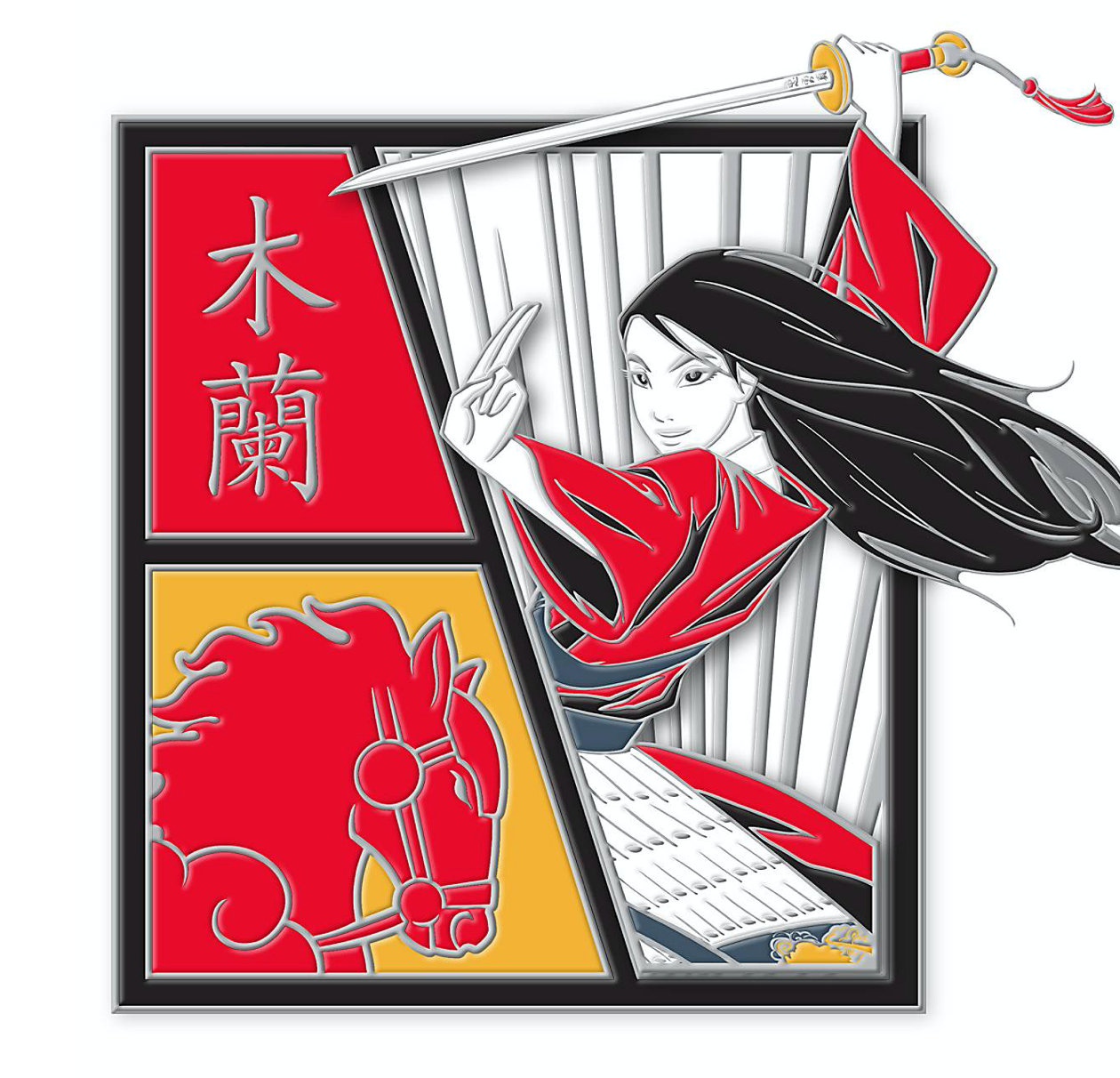 Disney Parks Mulan with Horse Pin Live Action Film Limited Release New with Card