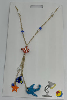 Disney Parks Jewelry Finding Dory Nemo Dangle Charm Necklace New with Card