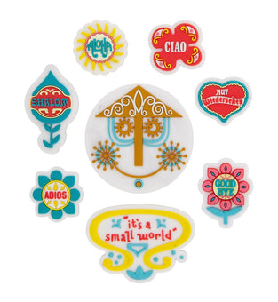 Disney Parks It's a Small World Magnet Set Aloha Good Bye Ciao Adios Shalom New