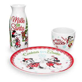 Disney Store Mickey Mouse and Friends Holiday Milk and Cookies Set New with Box