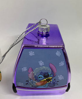 Disney Parks Skyliner Stitch Glass Christmas Ornament New with Tag