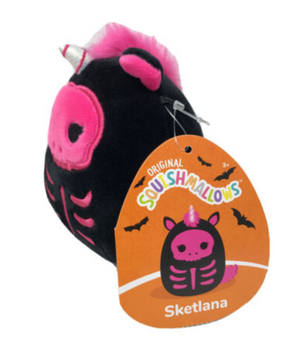 Squishmallows Halloween Sketlana Skeleton Unicorn Pink Black Plush New With Tag