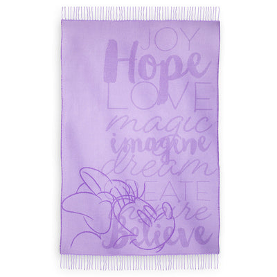 Disney Parks Minnie Mouse Purple Hope Love Magic Image Throw New with Tags