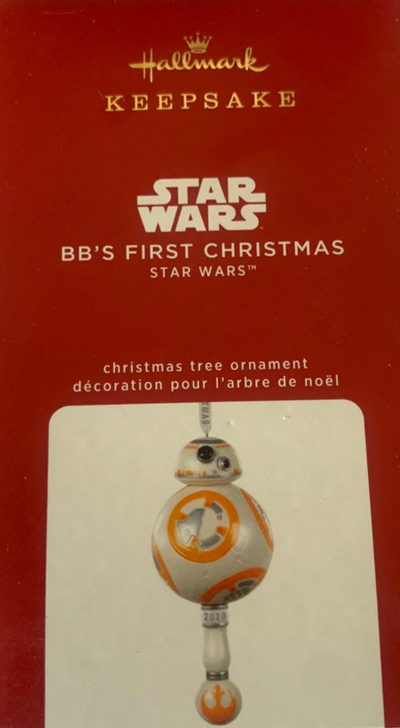 Hallmark 2020 BB-8 Baby's First Christmas Ornament With Rattle New with Box