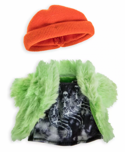 Disney NuiMOs Outfit Acid Wash T-Shirt Dress Green Jacket and Orange Beanie New