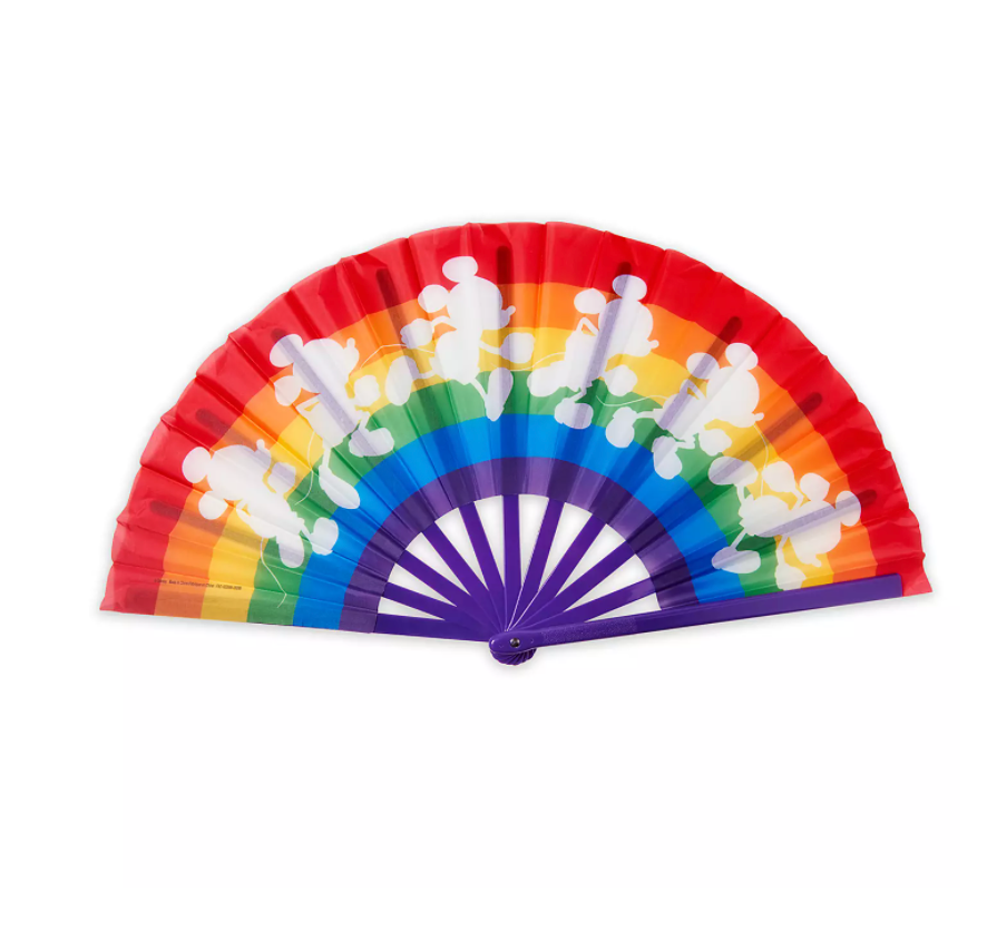 Disney Parks Rainbow Collection Mickey Fan New with Tag