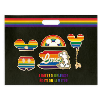 Disney Parks Rainbow Collection Mickey Mouse 2020 Love Pin Set Limited New