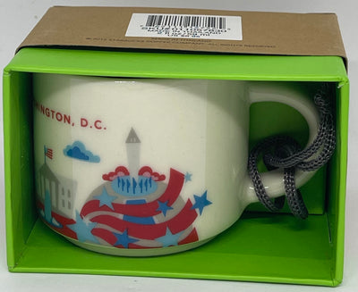 Starbucks Coffee You Are Here Washington D.C. Ceramic Mug Ornament New With Box