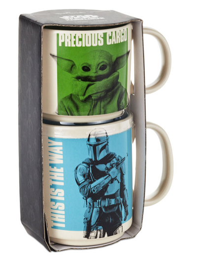 Hallmark Star Wars Mandalorian Grogu Adult and Child Stacking Mugs, Set of 2 New