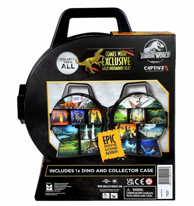 Jurassic World CAPTIVZ Clash Edition Collector Case & Gold Indominus Rex New