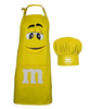 M&M's World Yellow Character Apron and Chef Hat Set for Adult  New with Tag