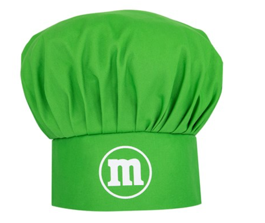 M&M's World Green Character Apron and Chef Hat Set for Adult New with Tag