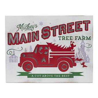 Disney Yuletide Farmhouse Mickey Main Street Tree Farm Holiday Light-Up Sign New