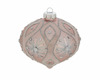 Robert Stanley Pink & Silver Starburst Onion Shaped Glass Christmas Ornament New
