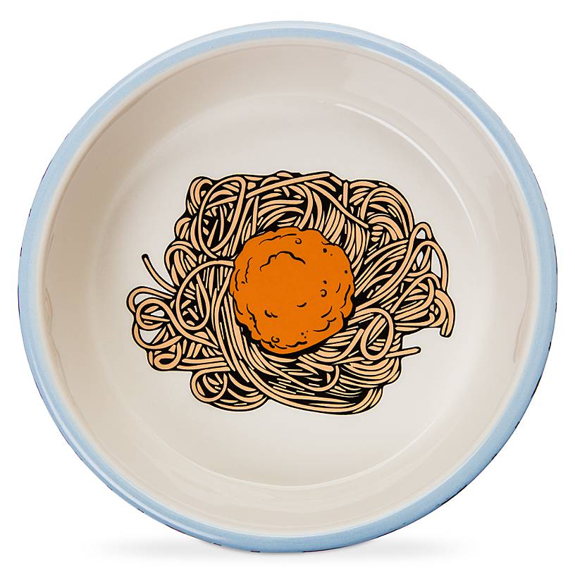 Disney Parks Tails Lady and the Tramp Ceramic Pet Bowl New
