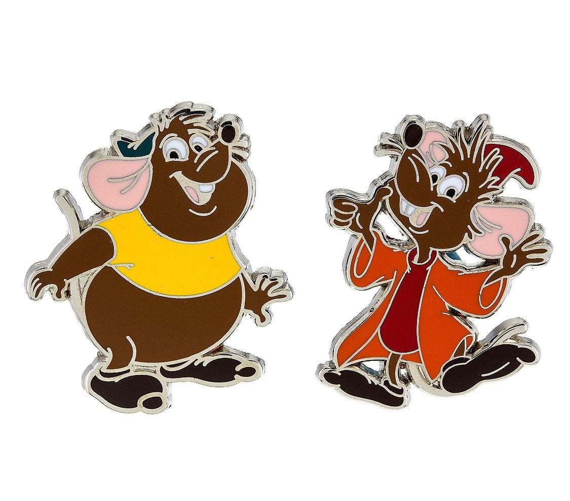 Disney Parks Jaq and Gus from Cinderella Pin Set New with Card