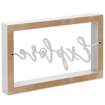 Hallmark Explore Framed Wood Quote Sign New