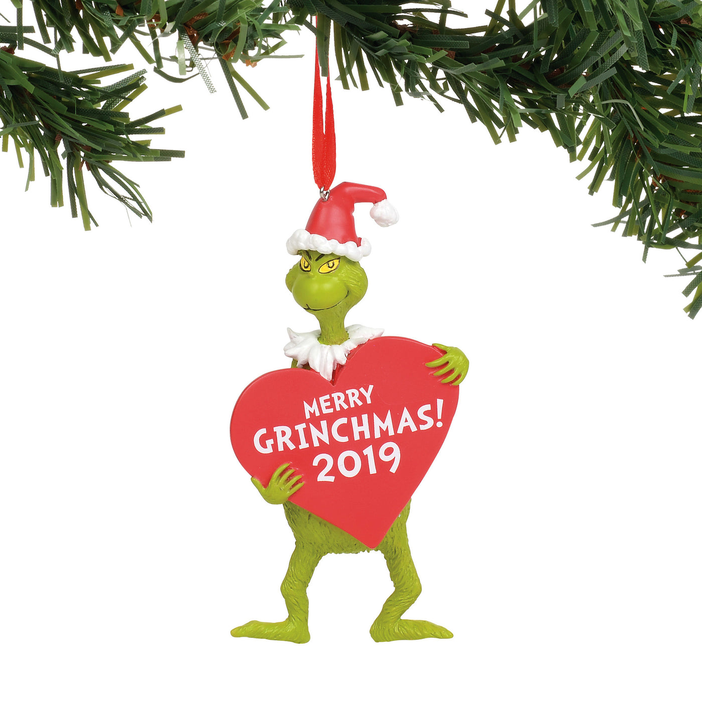 Dr. Seuss Grinch with Heart 2019 Merry Christmas Ornament New with Box