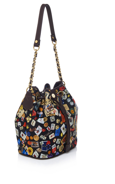 Casablanca Life is a Game Black Brown Bucket Bag Made in Italy Divo Diva New