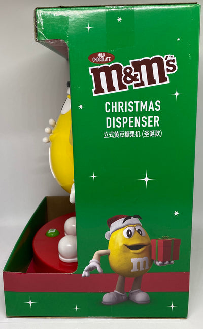 M&M's World Santa Yellow Candy Dispenser with Christmas Tree Music New with Box