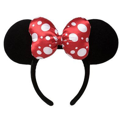 Disney Parks Minnie Mouse Satin Polka Dot Bow Ear Headband New with Tag