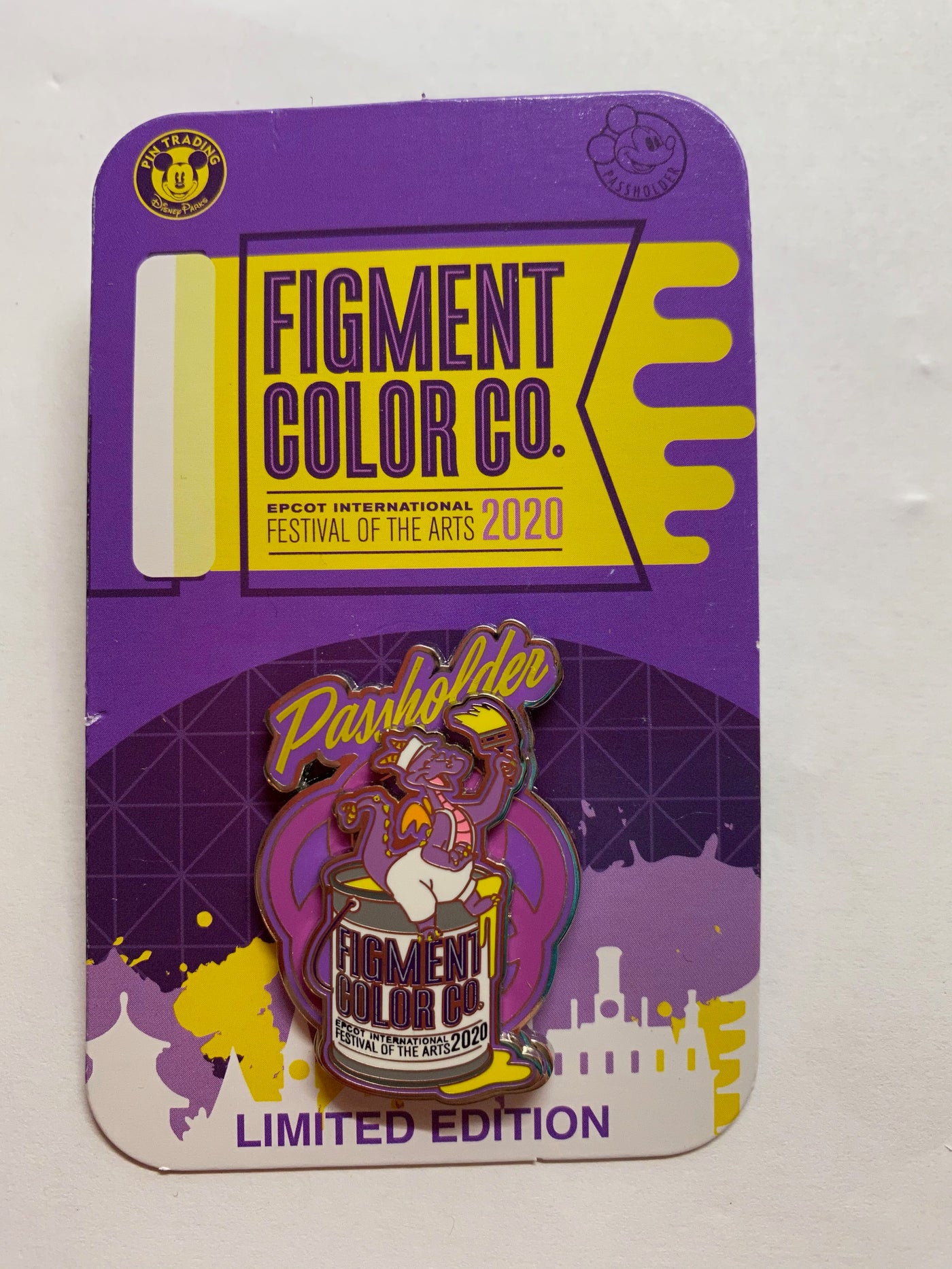 Disney Parks 2020 Epcot Festival the Arts Figment Passholder Limited Pin New