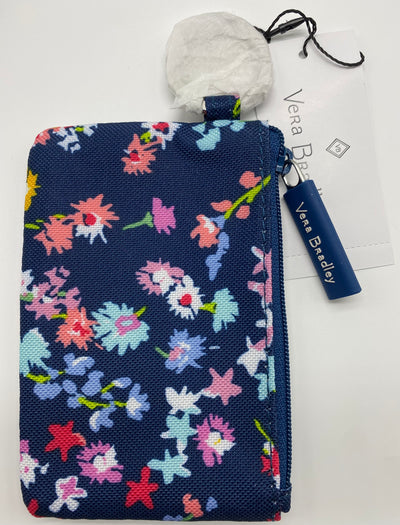 Vera Bradley Cotton Lighten Zip ID Case Scattered Wildflowers New with Tag