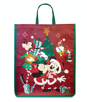 Disney Store Mickey and Friends Christmas Holiday Reusable Tote Standard New Tag