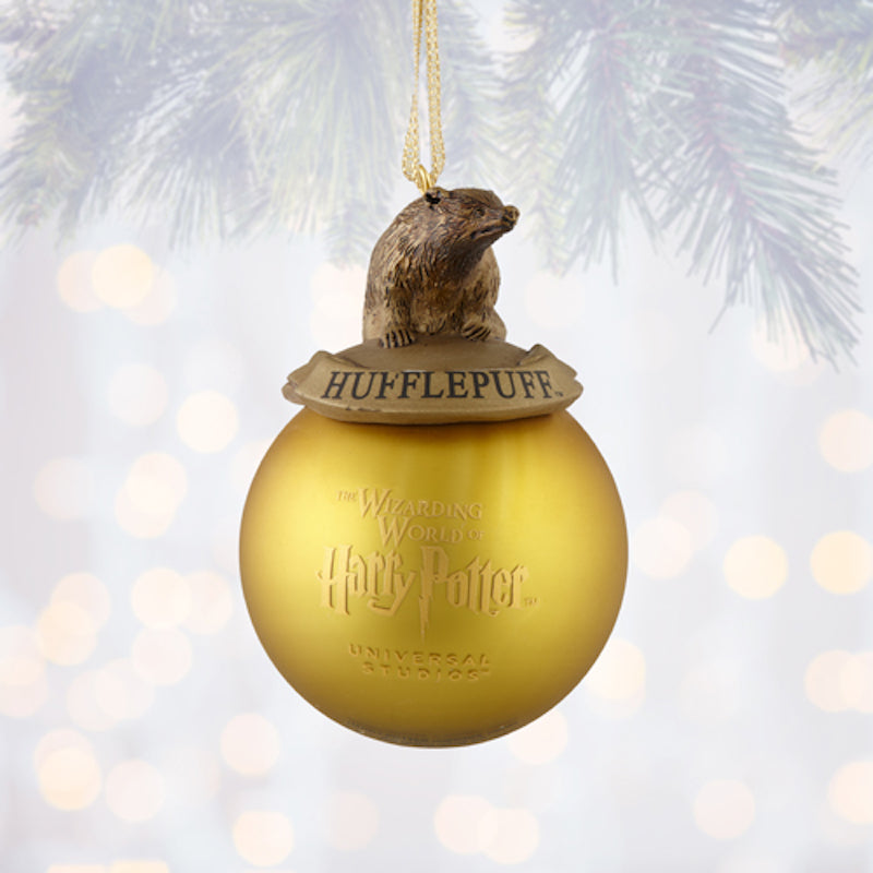 Universal Studios Harry Potter Hufflepuff House Ball Christmas Ornament New Tag