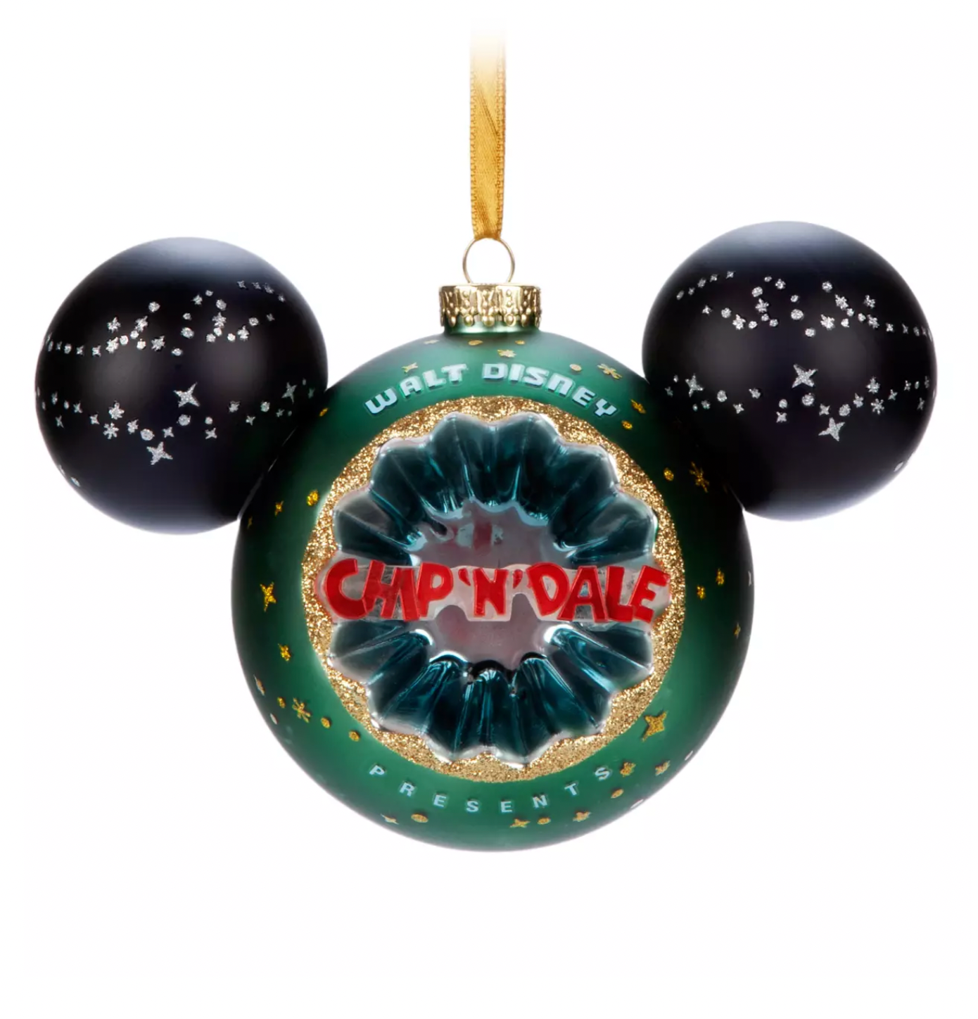 Disney Parks Chip 'n' Dale Sunburst Mouse Icon Ball Christmas Ornament New w Tag