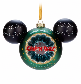 Disney Parks Chip 'n' Dale Sunburst Mouse Icon Ball Christmas Ornament New w Tag