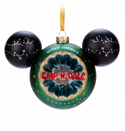 Disney Parks Chip 'n' Dale Sunburst Mouse Icon Ball Christmas Ornament New w Tag