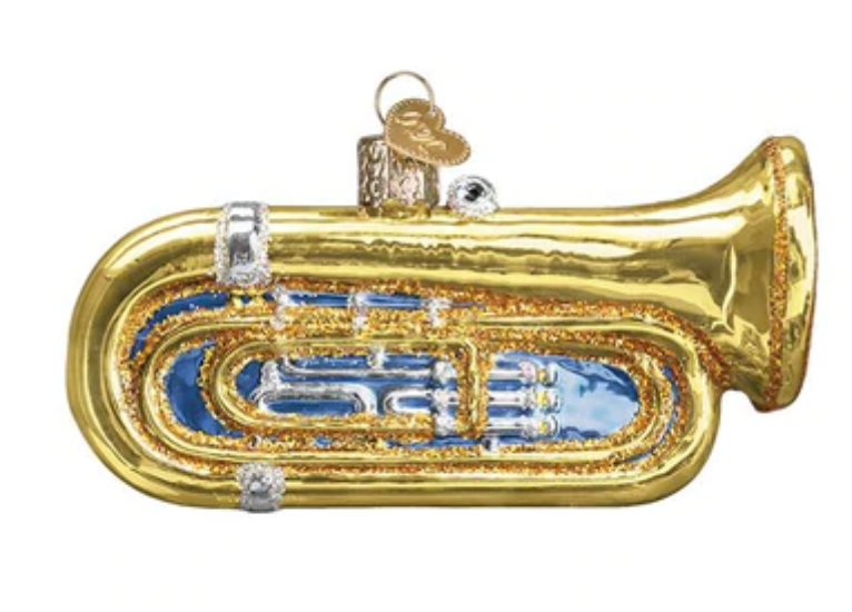 Old World Christmas Tuba Glass Christmas Ornament New With Box