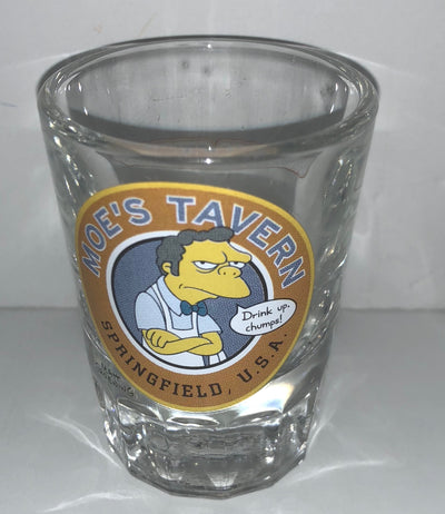 Universal Studios The Simpson Moe's Tavern Drink Up Chumps Shot Glass New