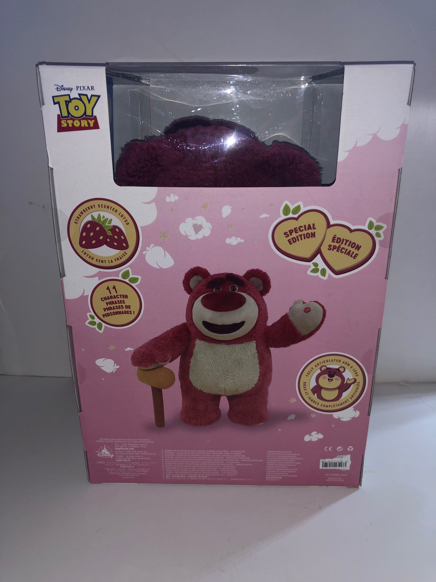 Disney Store Toy Story Strawberry Scented Limited Talking Lotso Plush New w Box