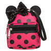 Disney Parks Minnie Mouse Sequined Pink Polka Dot Mini Backpack Wristlet New Tag