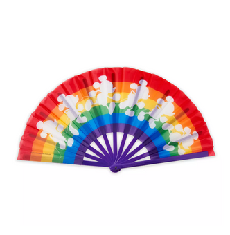 Disney Parks Rainbow Collection Mickey Fan New with Tag