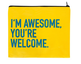 M&M's World Red Character I'm Awesome You're Welcome Recycled Pouch New