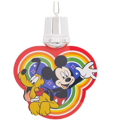 Hallmark Disney Mickey and Pluto Light Up Christmas Ornament New With Box